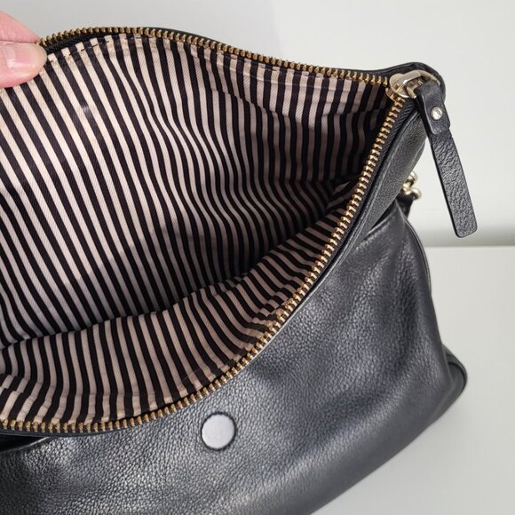Kate Spade Black Pebbled Leather Foldover Crossbody • Adjustable Strap - Picture 7 of 10